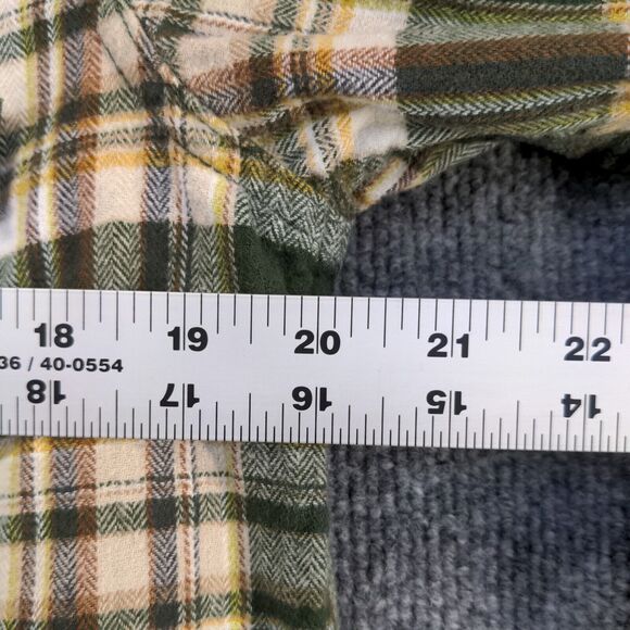 Eddie Bauer Men's Flannel Button-Up Shirt Green Plaid Medium Long Sleeve Cotton - Picture 12 of 12